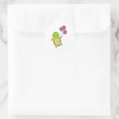 Schildpadvlies kinderen ronde sticker (Tas)