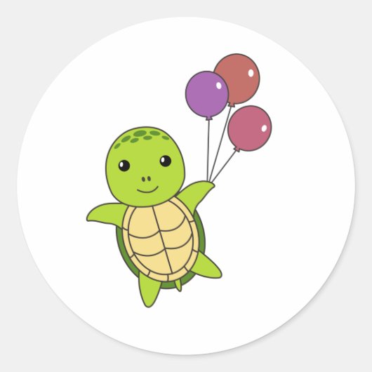 Schildpadvlies kinderen ronde sticker (Voorkant)