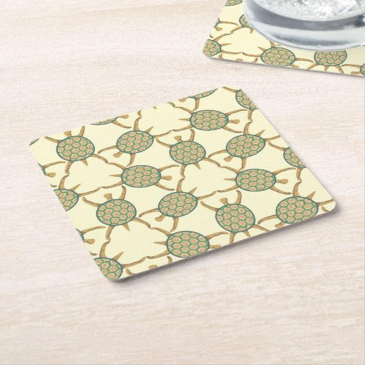 Schildpatroon Kartonnen Onderzetters (Schuin)