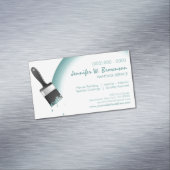 Schildpenseel versiering van regenbooghuizen magnetisch visitekaartje (Voorbeeld)