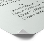 Schildrooster voor alfabetische zitplaatsen poster (Hoek)