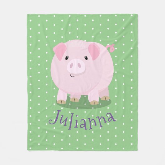 Schildroze cartoon fleece deken (Voorkant)