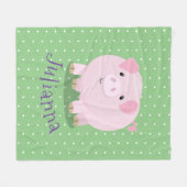 Schildroze cartoon fleece deken (Voorkant (Horizontaal))