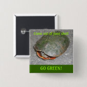 Schildschildpad GREEN Button (Voorkant /achterkant)