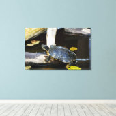 Schildschildpad in het wild canvas afdruk (Insitu (Houten vloer))