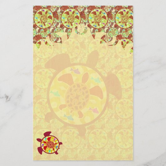 Schildschildpad in vlamvertrager briefpapier (Voorkant)