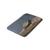 Schildschildpad op een logboek badmat (Gekanteld)