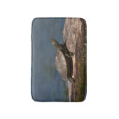 Schildschildpad op een logboek badmat (Voorkant Verticaal)