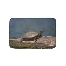 Schildschildpad op een logboek badmat