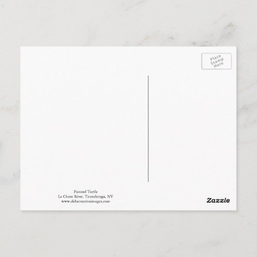 Schildschildpad op een logboek briefkaart (Achterkant)