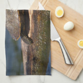 Schildschildpad op een logboek theedoek (Quarter Fold)