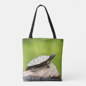 Schildschildpad op een logboek tote bag (Achterkant)