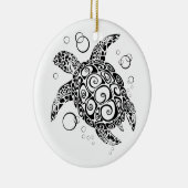 Schildschildpad, sla de schildpadden op, Zee schil Keramisch Ornament (Rechts)