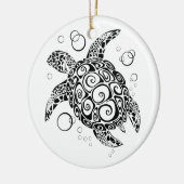 Schildschildpad, sla de schildpadden op, Zee schil Keramisch Ornament (Links)