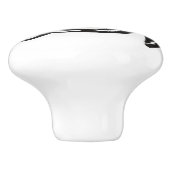 Schildschildpad zwart-wit Silhouette Keramische Knop (Zijkant)