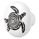 Schildschildpad zwart-wit Silhouette Keramische Knop (Rechts)