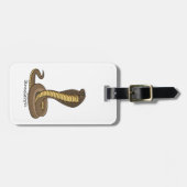 Schildslang met bruine cobra bagagelabel (Voorkant horizontaal)