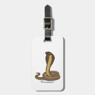 Schildslang met bruine cobra bagagelabel