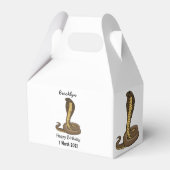 Schildslang met bruine cobra bedankdoosjes (Achterkant)