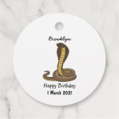 Schildslang met bruine cobra bedankjes labels (Achterkant)
