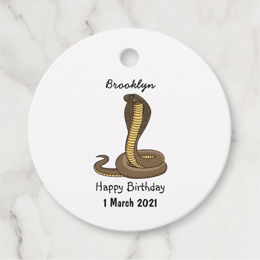 Schildslang met bruine cobra bedankjes labels (Voorkant)