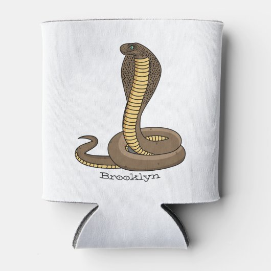 Schildslang met bruine cobra blikjeskoeler (Voorkant)