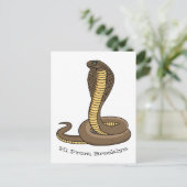 Schildslang met bruine cobra briefkaart (Staand voorkant)