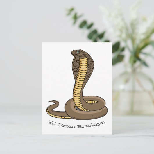 Schildslang met bruine cobra briefkaart (Staand voorkant)
