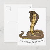 Schildslang met bruine cobra briefkaart (Voorkant / Achterkant)