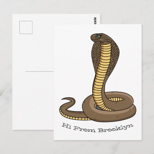 Schildslang met bruine cobra briefkaart (Voorkant / Achterkant)