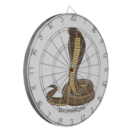 Schildslang met bruine cobra dartbord (Voorkant Links)