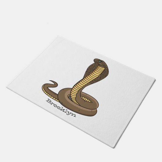 Schildslang met bruine cobra deurmat (Schuin)