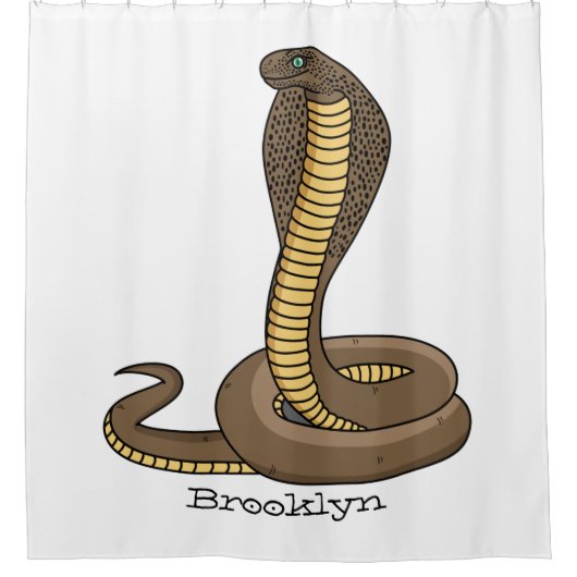 Schildslang met bruine cobra douchegordijn (Voorkant)