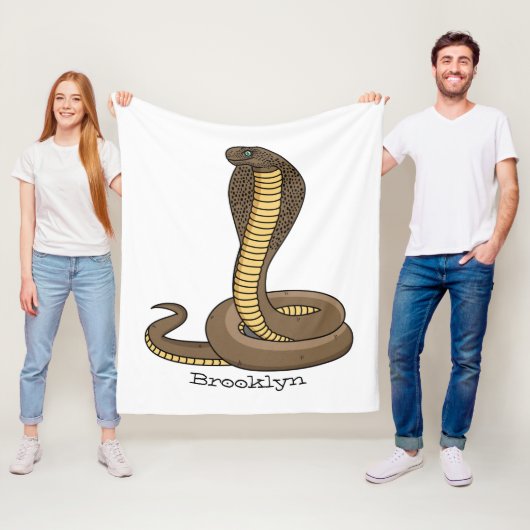 Schildslang met bruine cobra fleece deken (In situ)