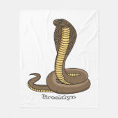 Schildslang met bruine cobra fleece deken (Voorkant)