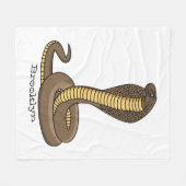 Schildslang met bruine cobra fleece deken (Voorkant (Horizontaal))