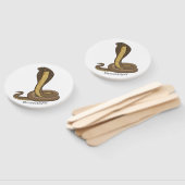 Schildslang met bruine cobra handwaaier (Niet-gemonteerd)