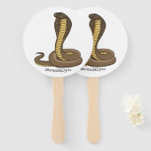 Schildslang met bruine cobra handwaaier (Voorkant en achterkant)