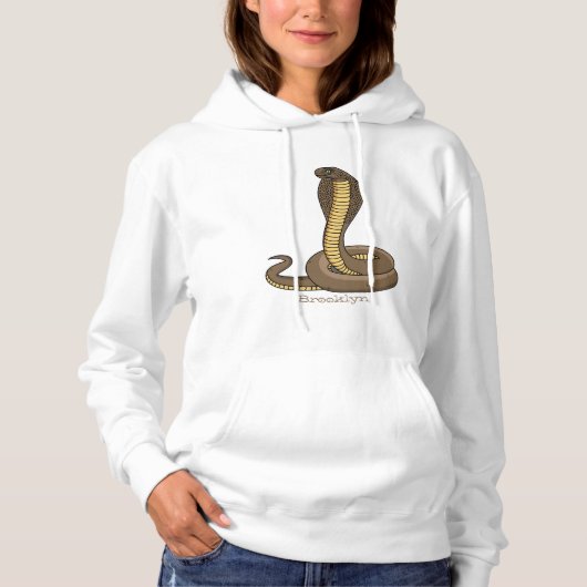 Schildslang met bruine cobra hoodie (Voorkant)