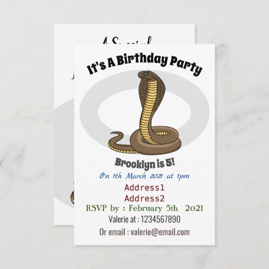 Schildslang met bruine cobra kaart (Voorkant / Achterkant)