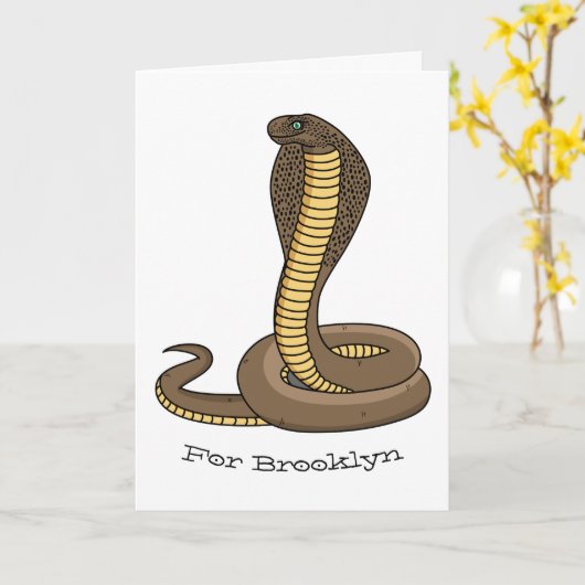 Schildslang met bruine cobra kaart (Gele Bloem)