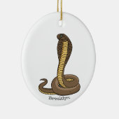 Schildslang met bruine cobra keramisch ornament (Rechts)