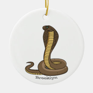 Schildslang met bruine cobra keramisch ornament