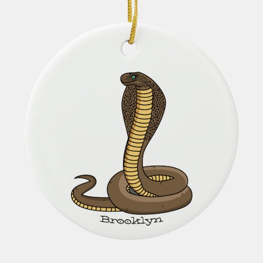 Schildslang met bruine cobra keramisch ornament (Voorkant)