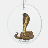 Schildslang met bruine cobra keramisch ornament (Links)