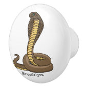 Schildslang met bruine cobra keramische knop (Rechts)