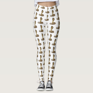 Schildslang met bruine cobra leggings