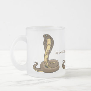 Schildslang met bruine cobra matglas koffiemok