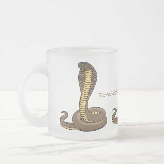 Schildslang met bruine cobra matglas koffiemok (Links)