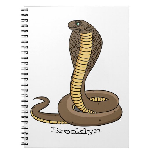Schildslang met bruine cobra notitieboek (Voorkant)